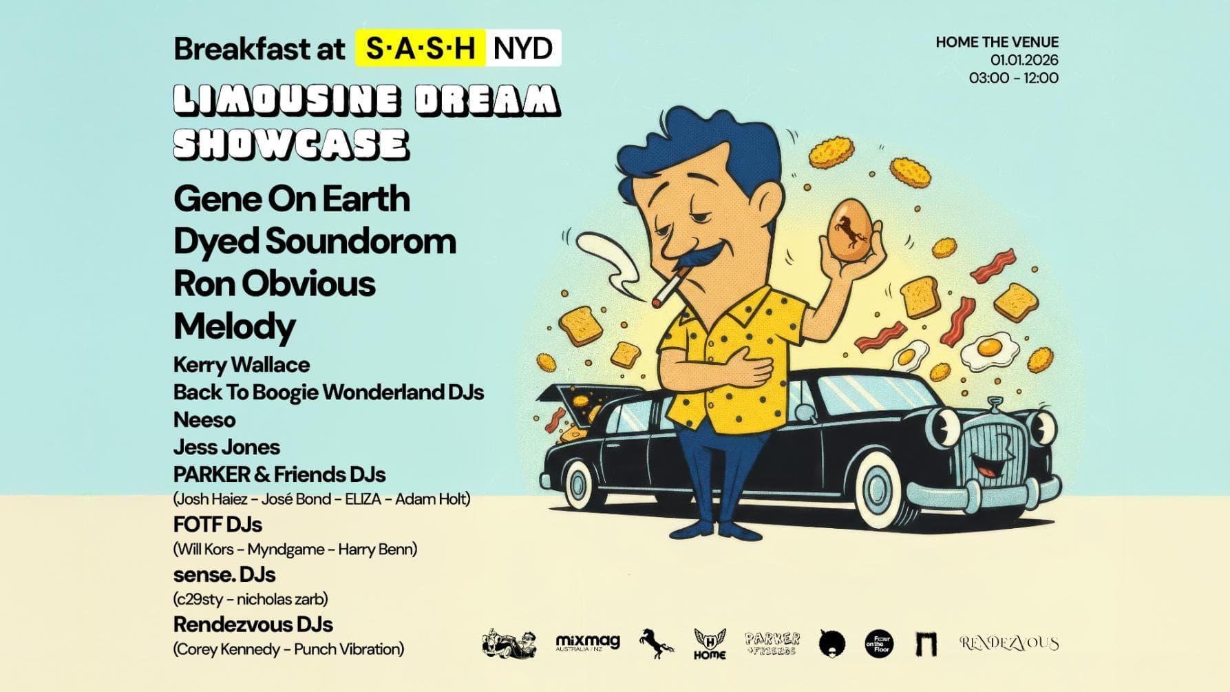 ★ Breakfast at S.A.S.H NYD ★ Limousine Dream Showcase ★ Thursday 1st Jan 2026 ★