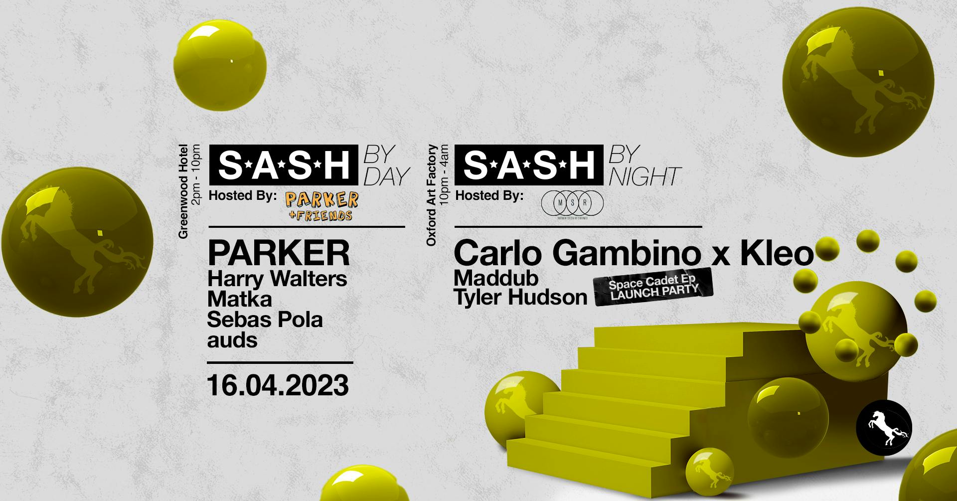 ★ S.A.S.H By Day & Night ★ PARKER & Friends ★ Midnight Social Recordings ★ 16th April ★