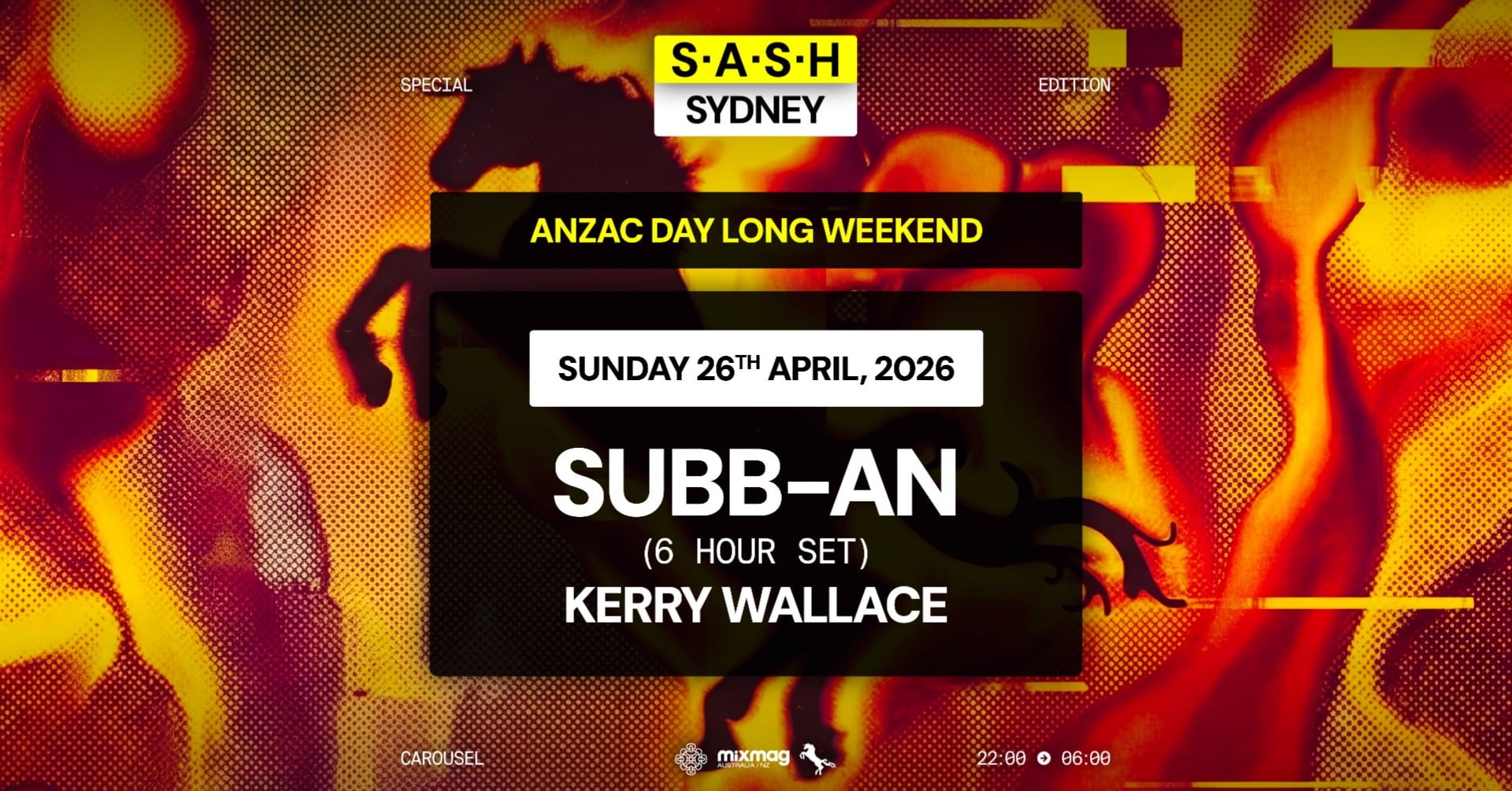 ★ S.A.S.H Sydney ANZAC Day Long Weekend ★ Subb-an 6 Hour Set ★ Sunday 26th April ★