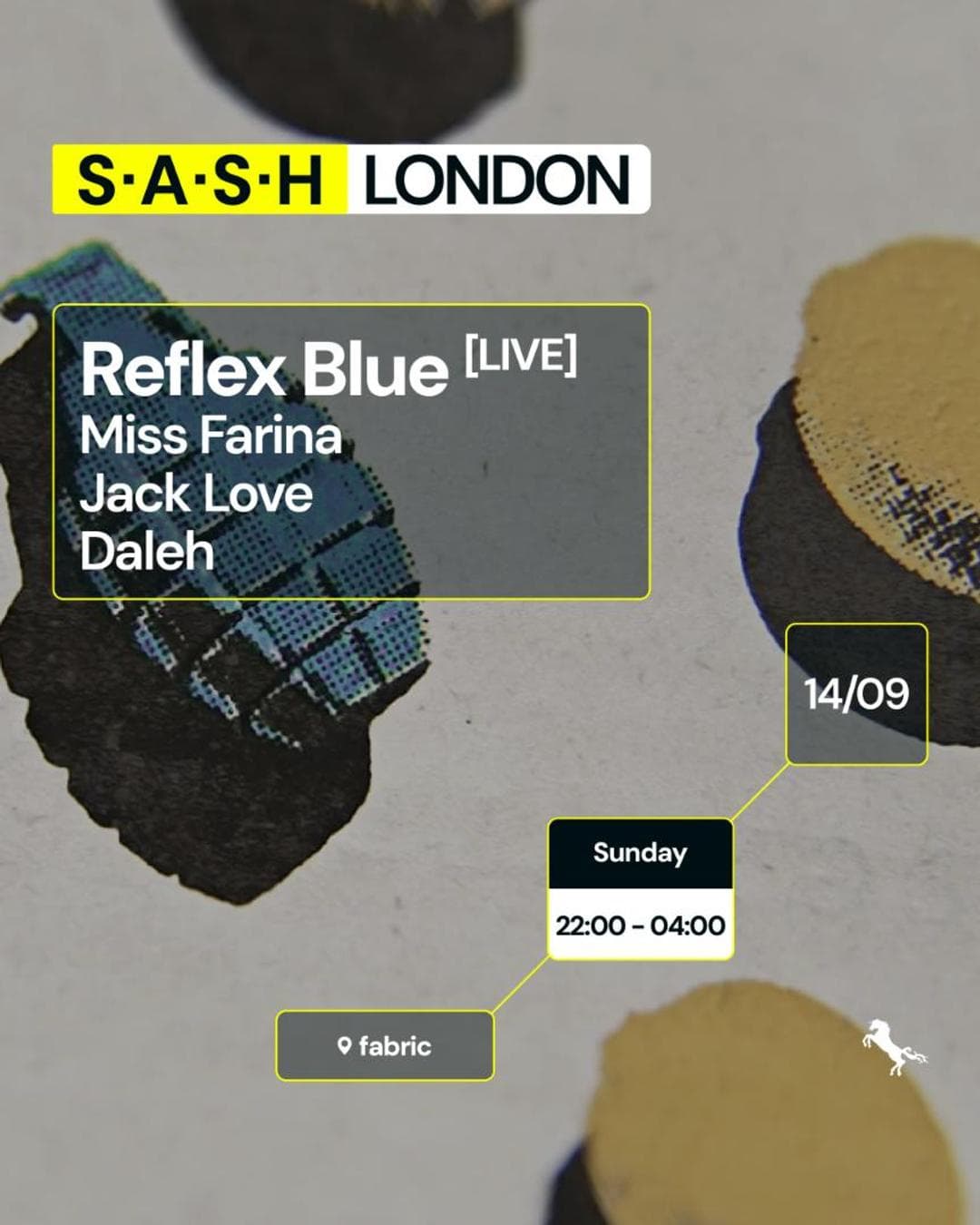 S.A.S.H London - fabric w/ Reflex Blue (LIVE)