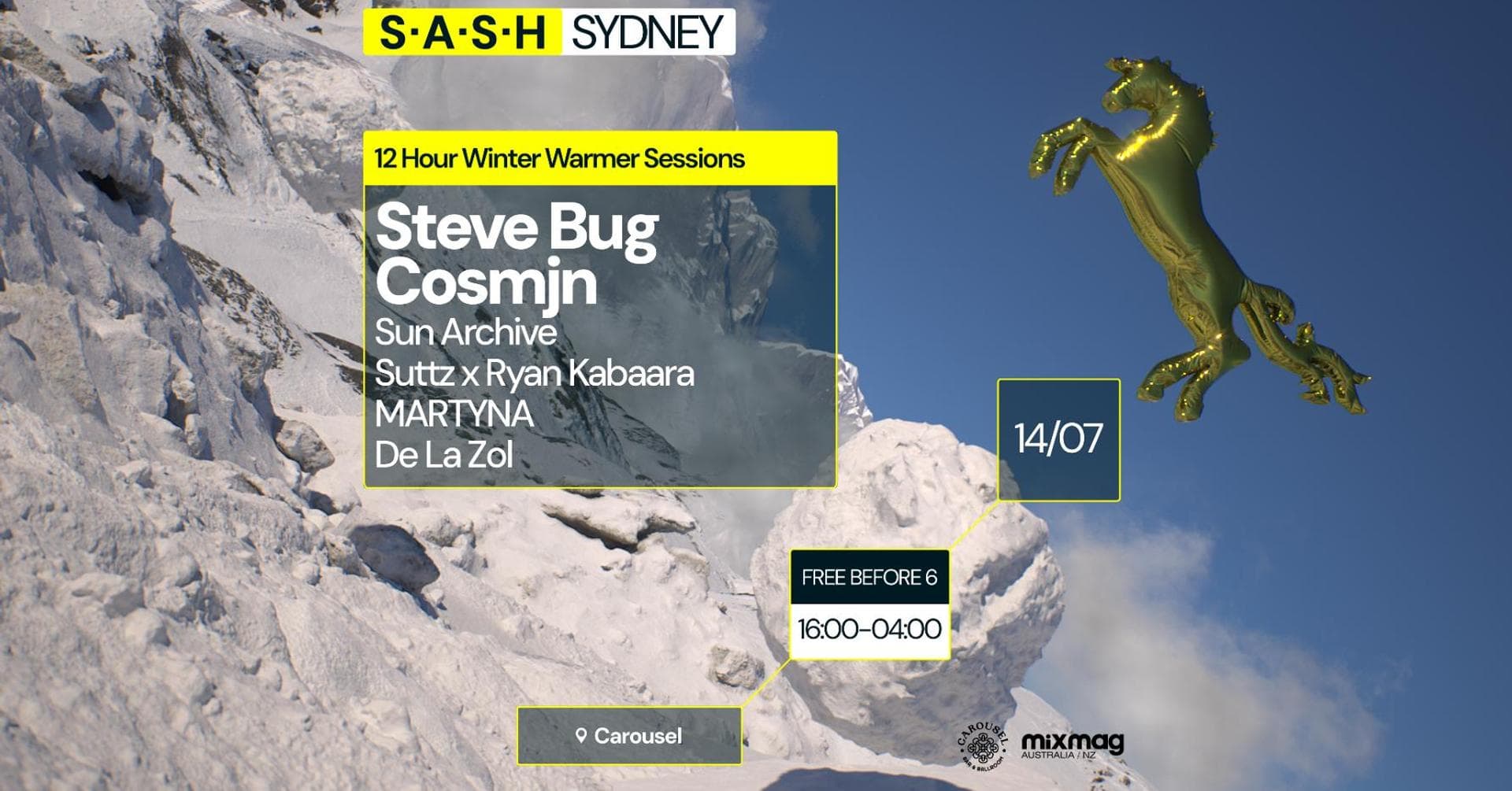 ★ S.A.S.H Sydney ★ Winter Warmer Sessions ★ Steve Bug & Cosmjn ★ Sun 14th July ★