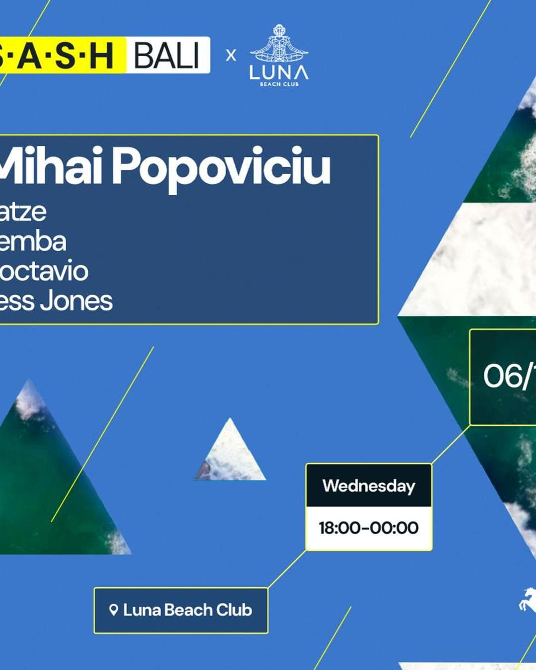 ★ S.A.S.H Bali ★ Mihai Popoviciu ★ Luna Beach Club ★ Wednesday 6th November ★