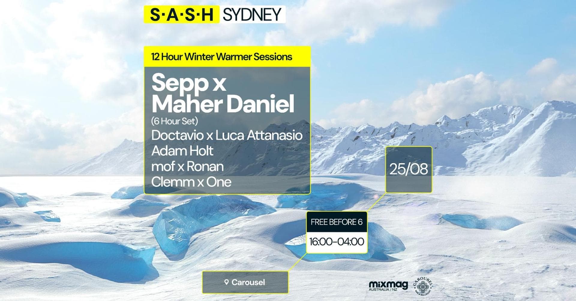 ★ S.A.S.H Sydney ★ Winter Warmer Sessions ★ Sepp b2b Maher Daniel (6 Hr Set) ★ Sun 25th August ★