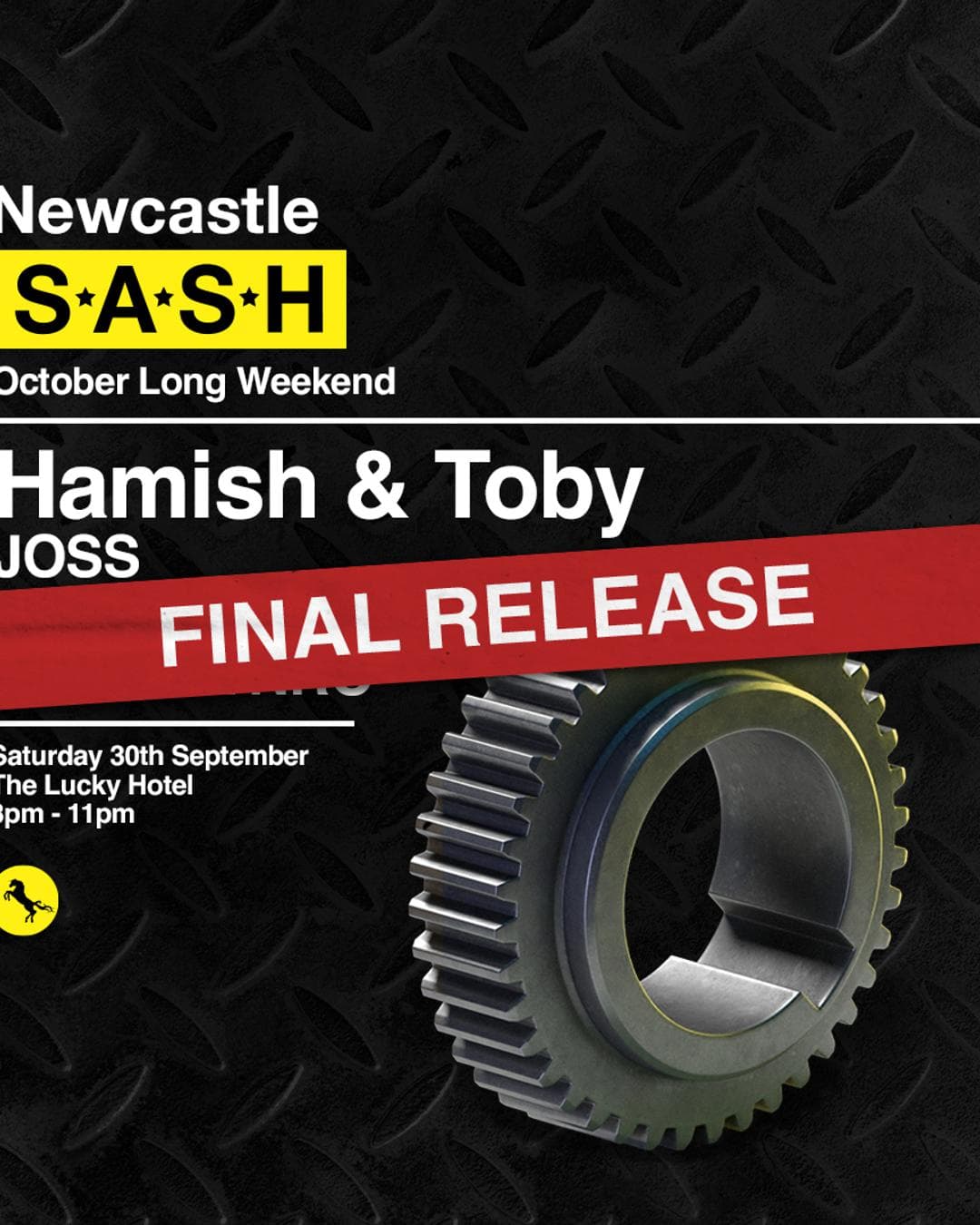 ★ S.A.S.H Newcastle ★ Hamish & Toby ★ 30th September ★