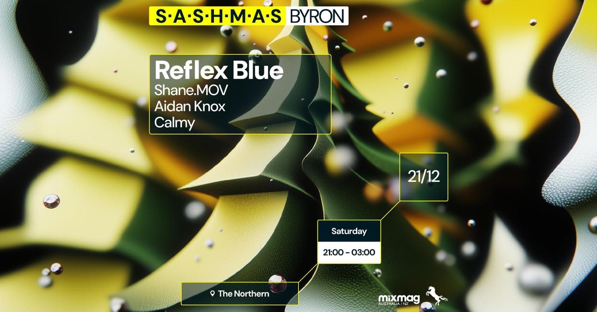 ★ S.A.S.H.M.A.S Byron Bay ★ Reflex Blue ★ Saturday December 21st ★