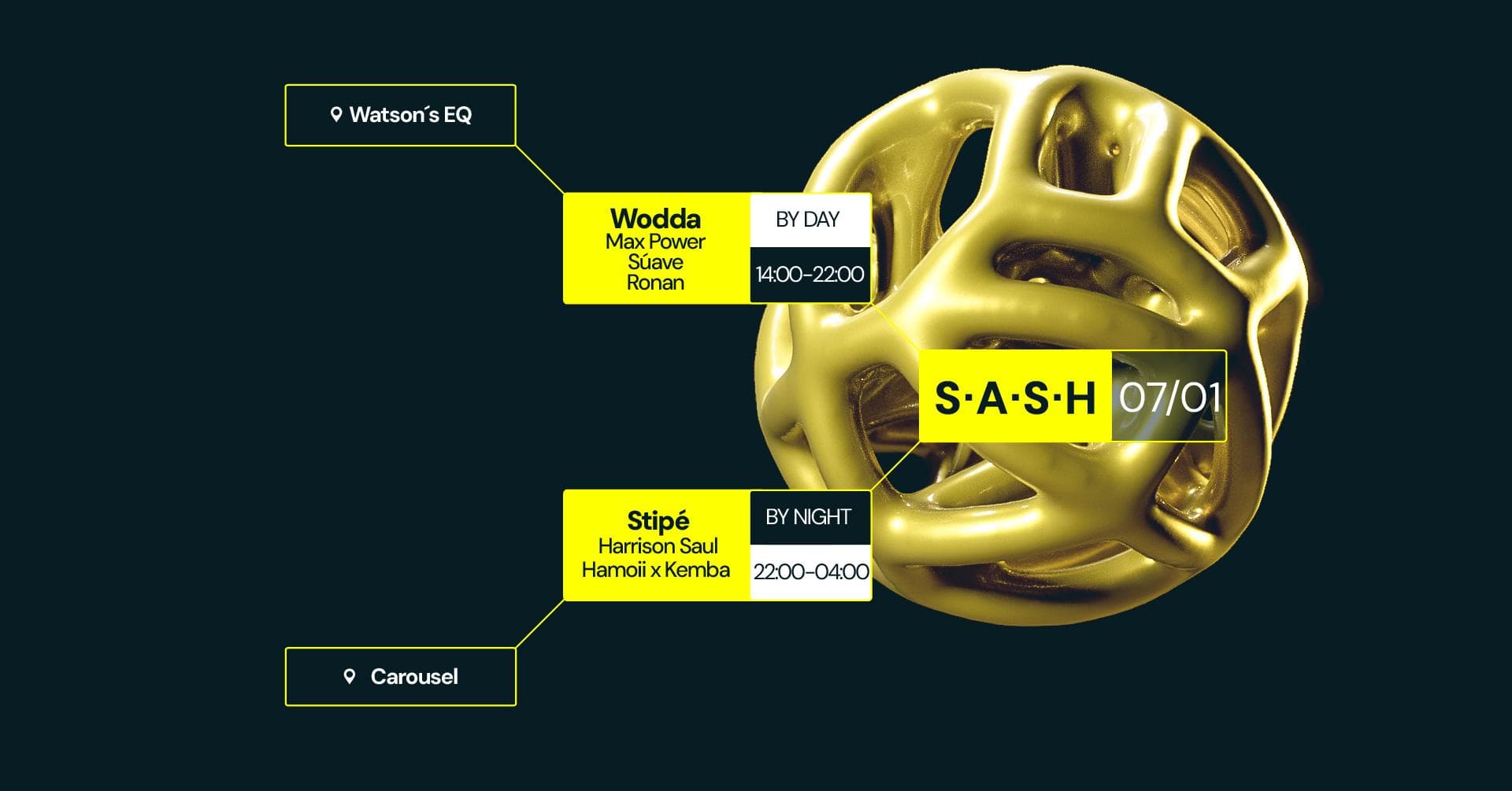 ★ S.A.S.H by Day & Night ★ Wodda ★ Stipé ★ Sunday 7th January ★