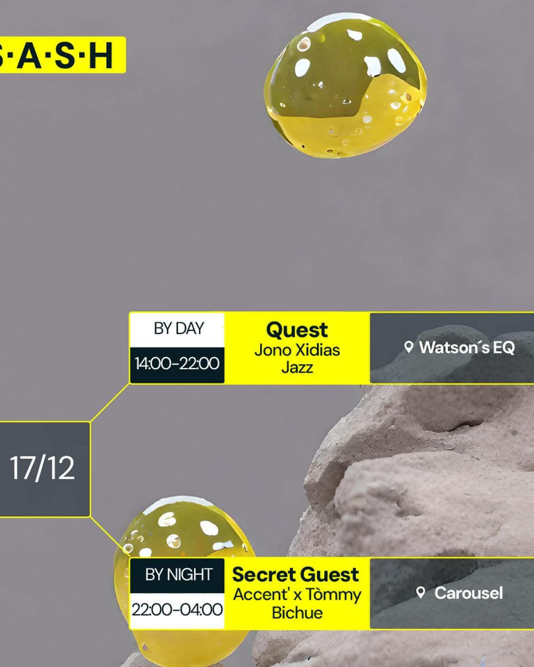 ★ S.A.S.H by Day & Night ★ Quest ★ Secret Guest ★ Sunday 17th December ★