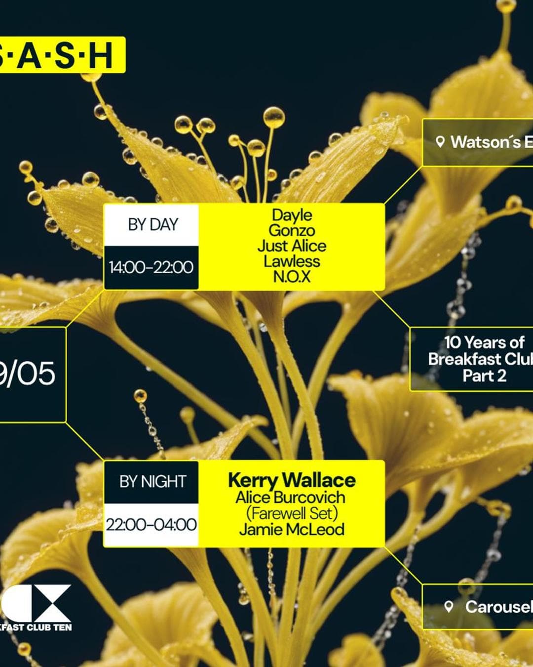 ★ S.A.S.H By Day & Night ★ 10 Years Of The Breakfast Club Part 2 ★ Kerry Wallace ★ Sun May 19 ★