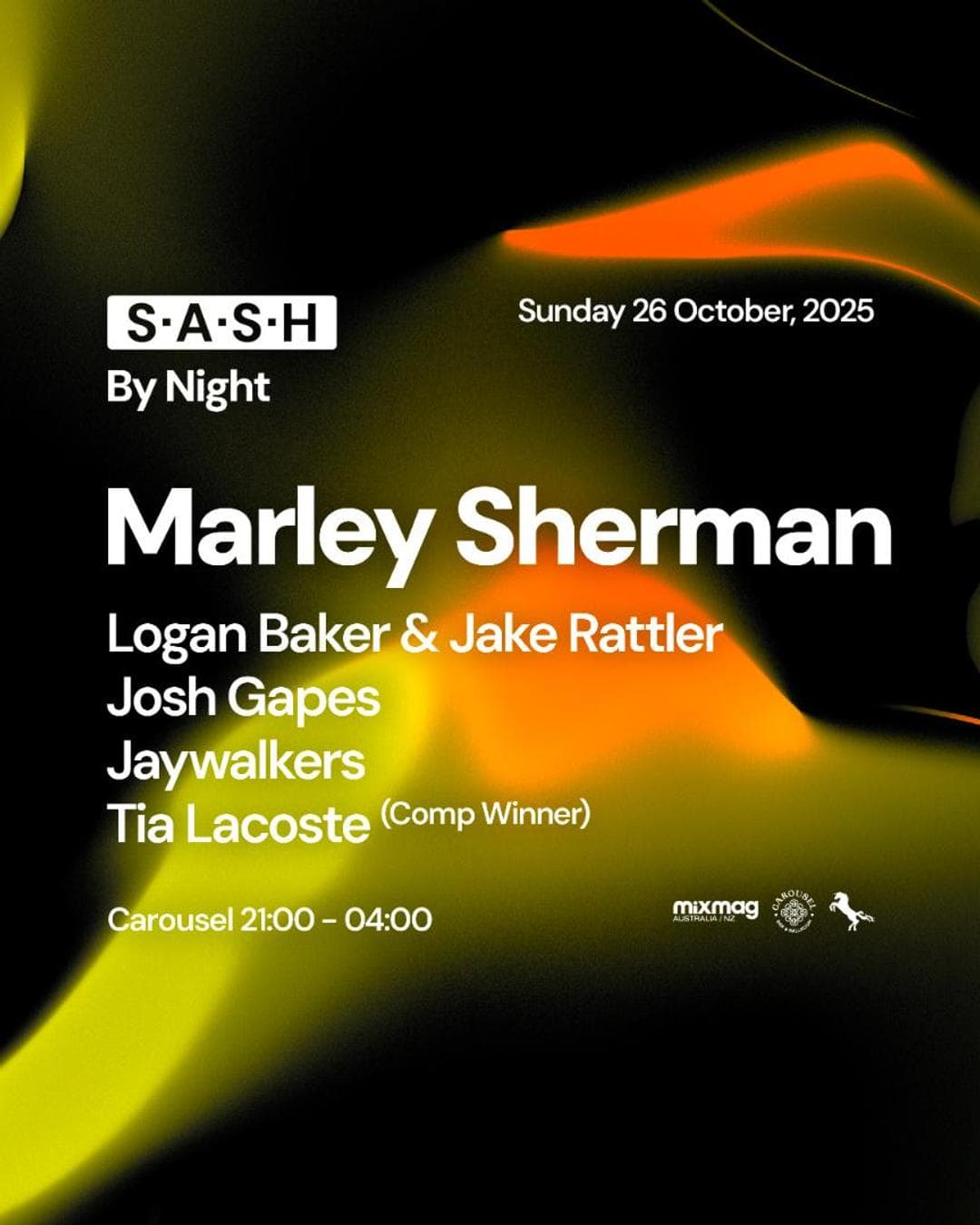 ★ S.A.S.H By Night ★ Marley Sherman ★ Sunday 26th October ★