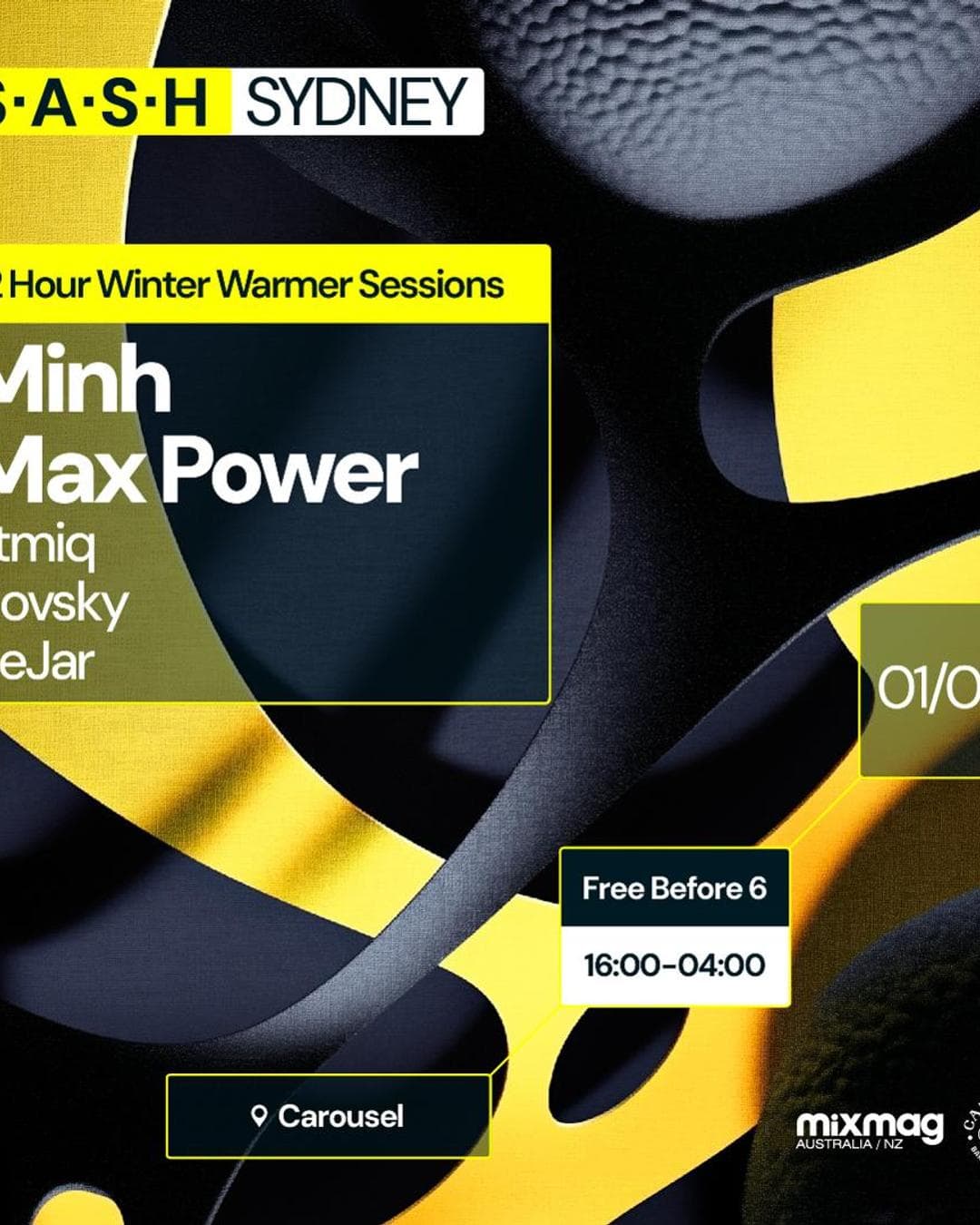 ★ S.A.S.H Sydney ★ Winter Warmer Sessions ★ Minh & Max Power ★ Sun 1st September ★