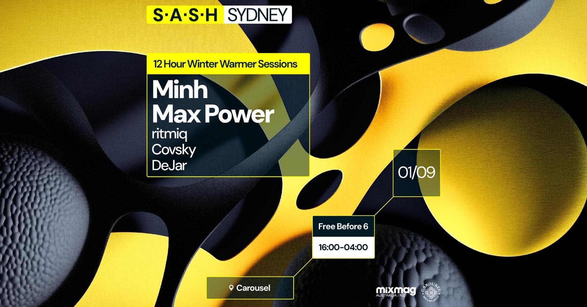 ★ S.A.S.H Sydney ★ Winter Warmer Sessions ★ Minh & Max Power ★ Sun 1st September ★