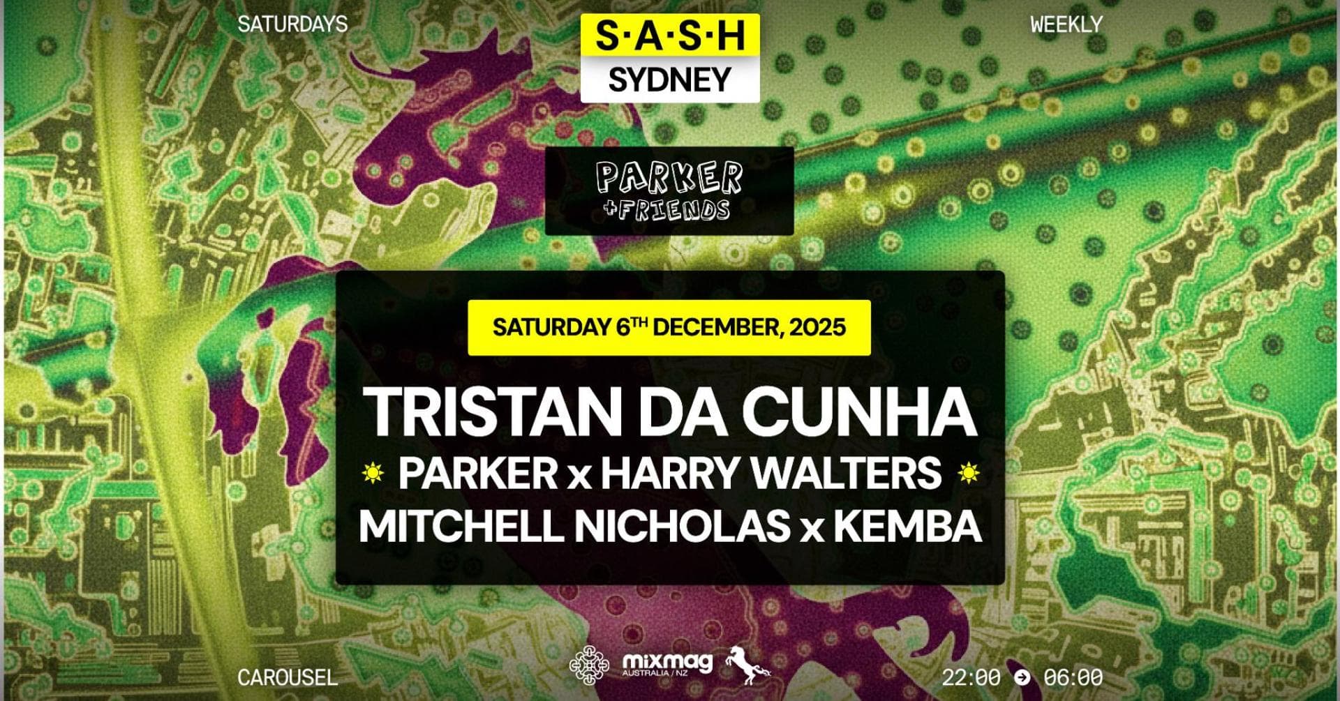★ S.A.S.H Sydney ★ Tristan Da Cunha ★ Saturday 6th December ★