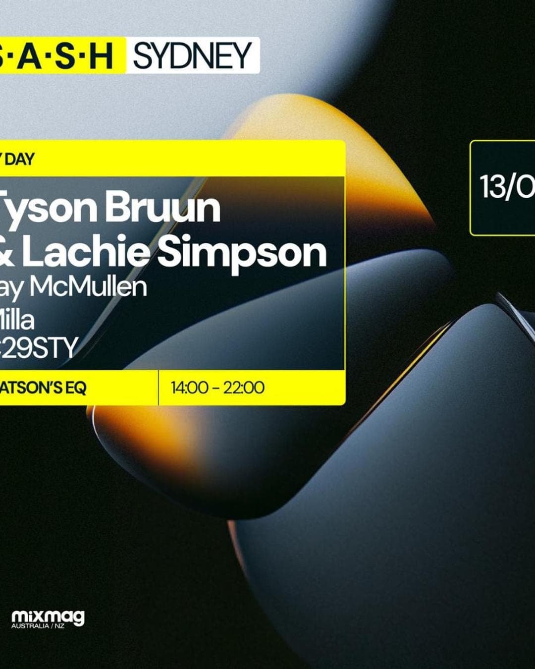 ★ S.A.S.H By Day ★ Tyson Bruun & Lachie Simpson ★ Sunday April 13th ★