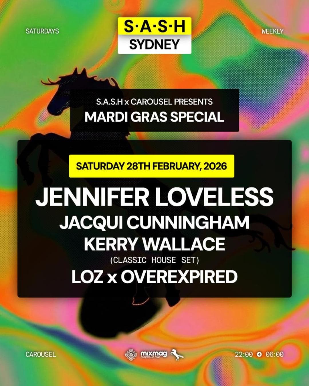 ★ S.A.S.H Sydney ★ Mardi Gras Special ★ Jennifer Loveless ★ Saturday 28th February ★
