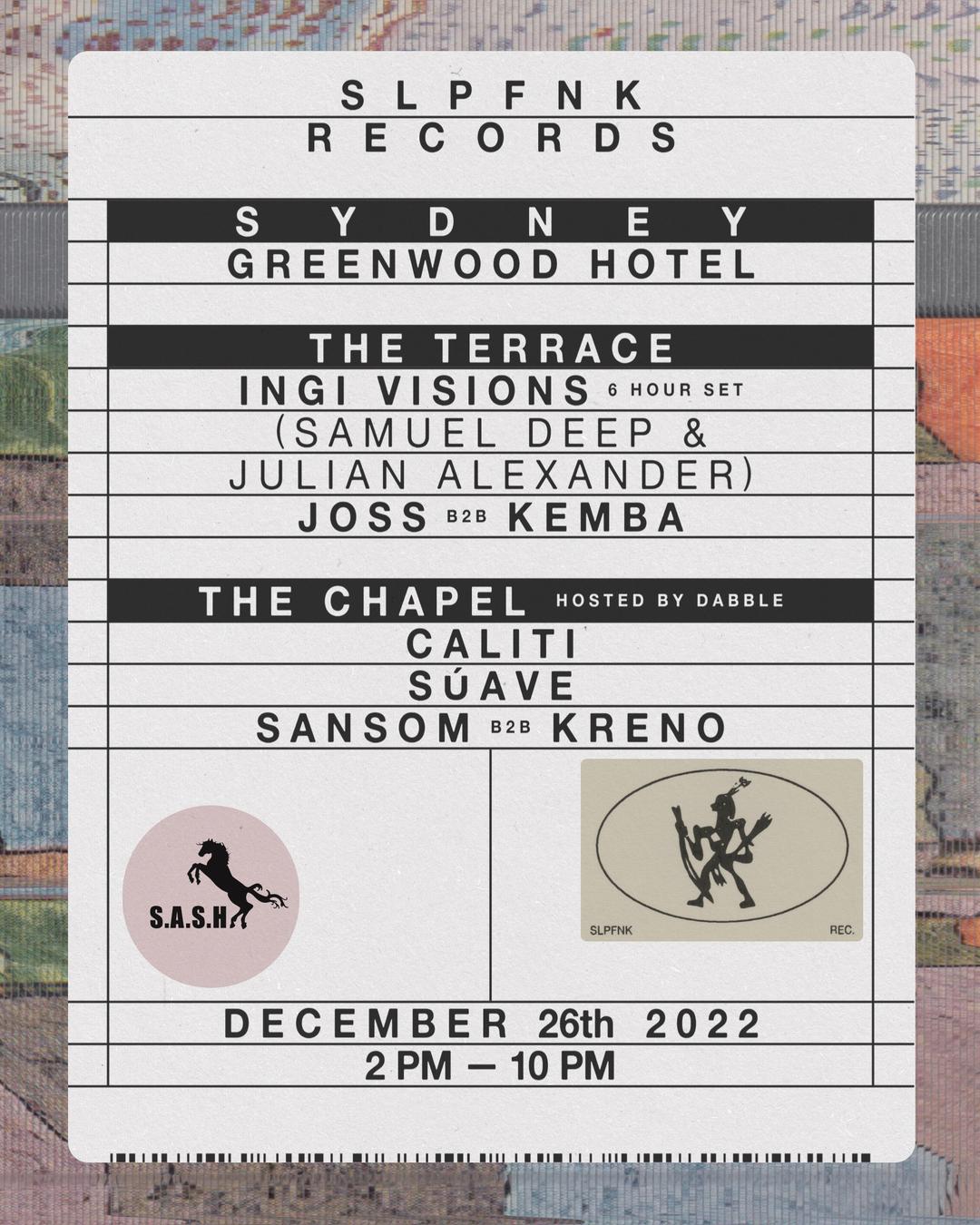 ★ S.A.S.H Presents SlapFunk Ingi Visions 6 Hour Set Boxing Day ★