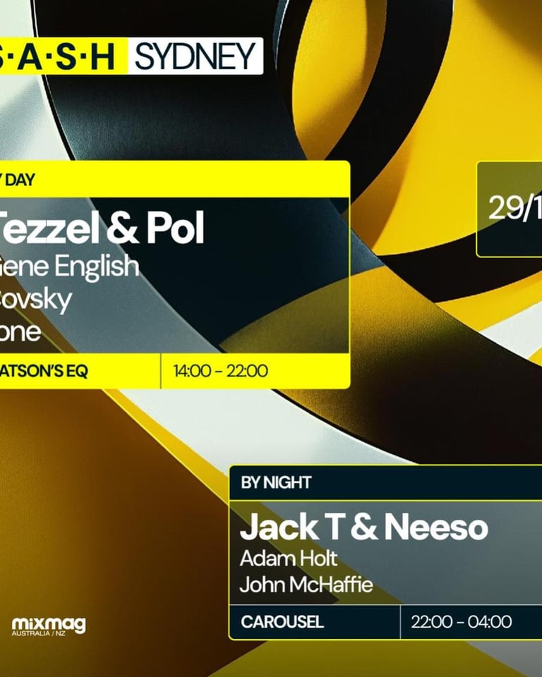 S.A.S.H By Day & Night Tezzel & Pol Jack T & Neeso Sunday December 29th