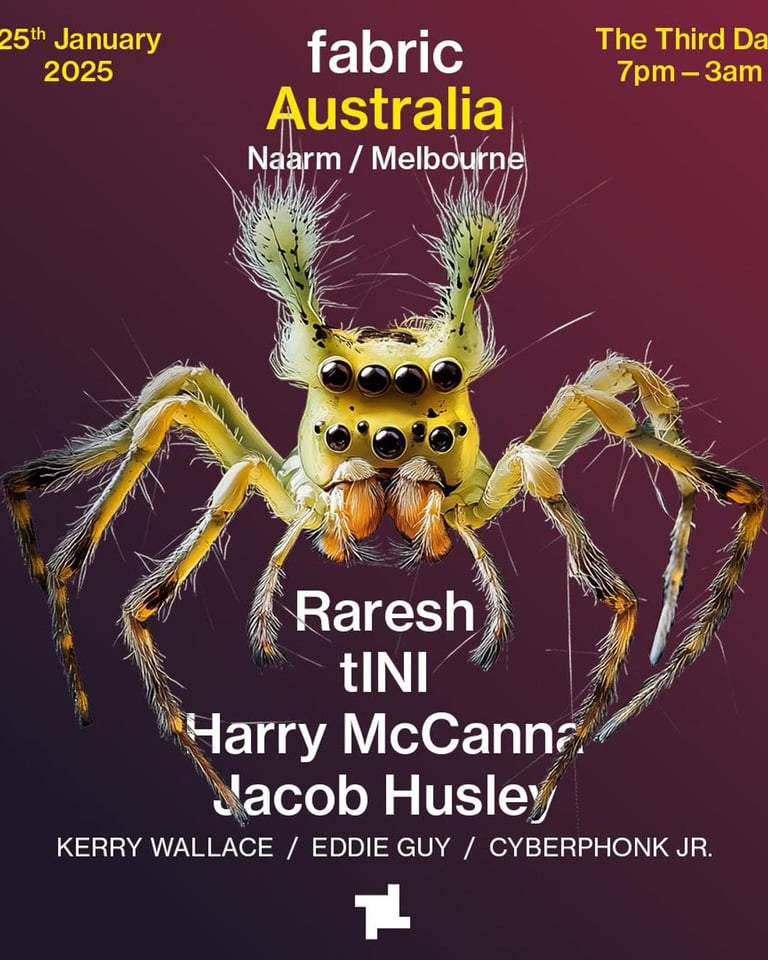S.A.S.H Melbourne x WAVES pres. fabric Saturday January 25th Raresh, tINI, Harry McCanna & more.