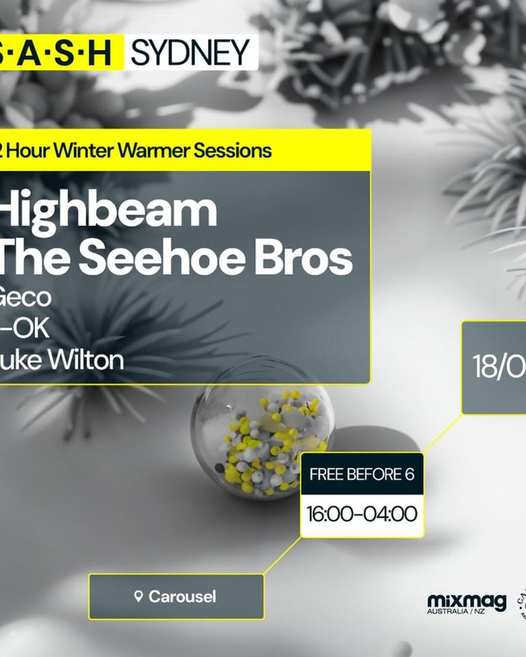 S.A.S.H Sydney Winter Warmer Sessions Highbeam & The Seehoe Brothers Sun 18th August