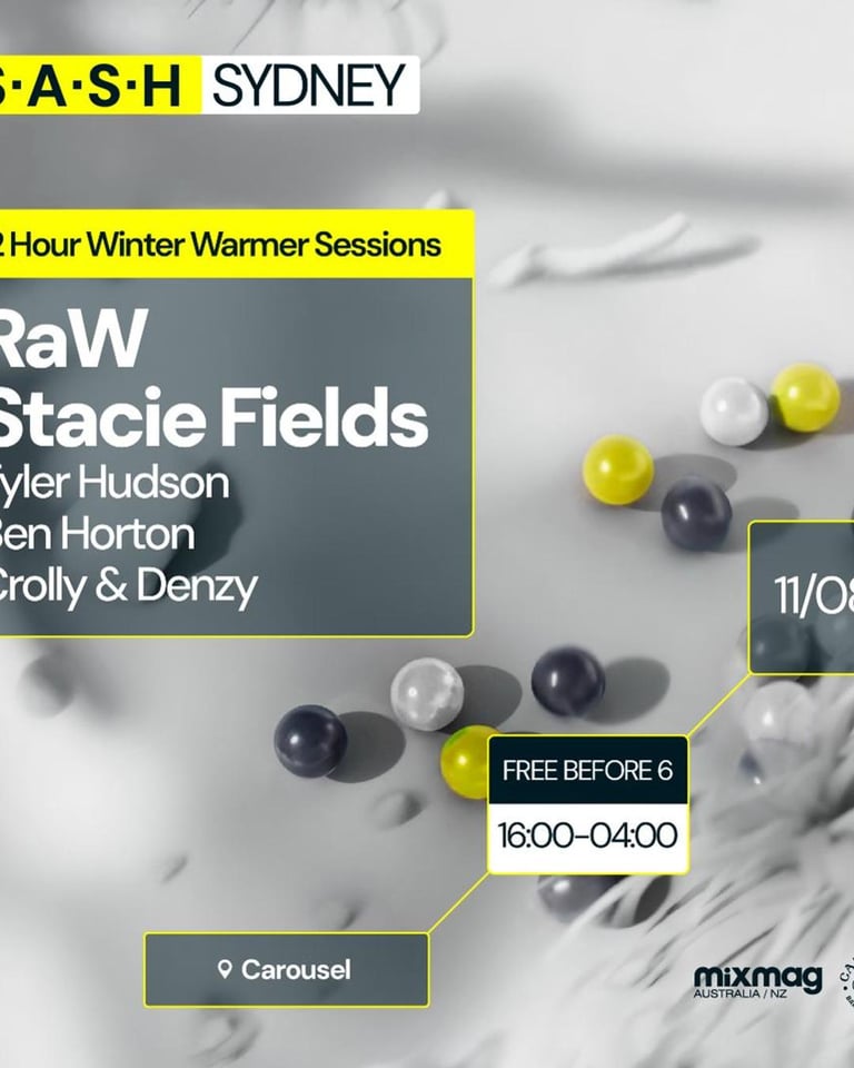 S.A.S.H Sydney Winter Warmer Sessions Stacie Fields & RaW Sun 11th August