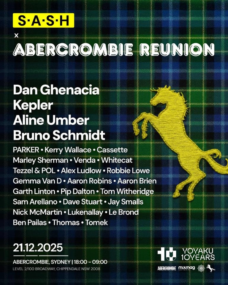 S.A.S.H x The Abercrombie Reunion 10 Years of Yoyaku Sun 21st Dec