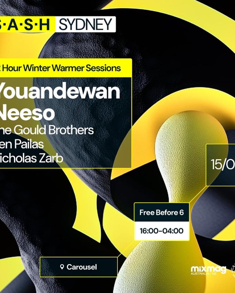 S.A.S.H Sydney Winter Warmer Sessions Younandewan & Neeso Sun 15th September