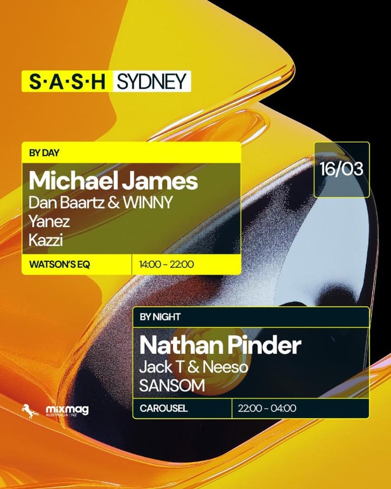 S.A.S.H By Day & Night Michael James Nathan Pinder Sunday March 16th