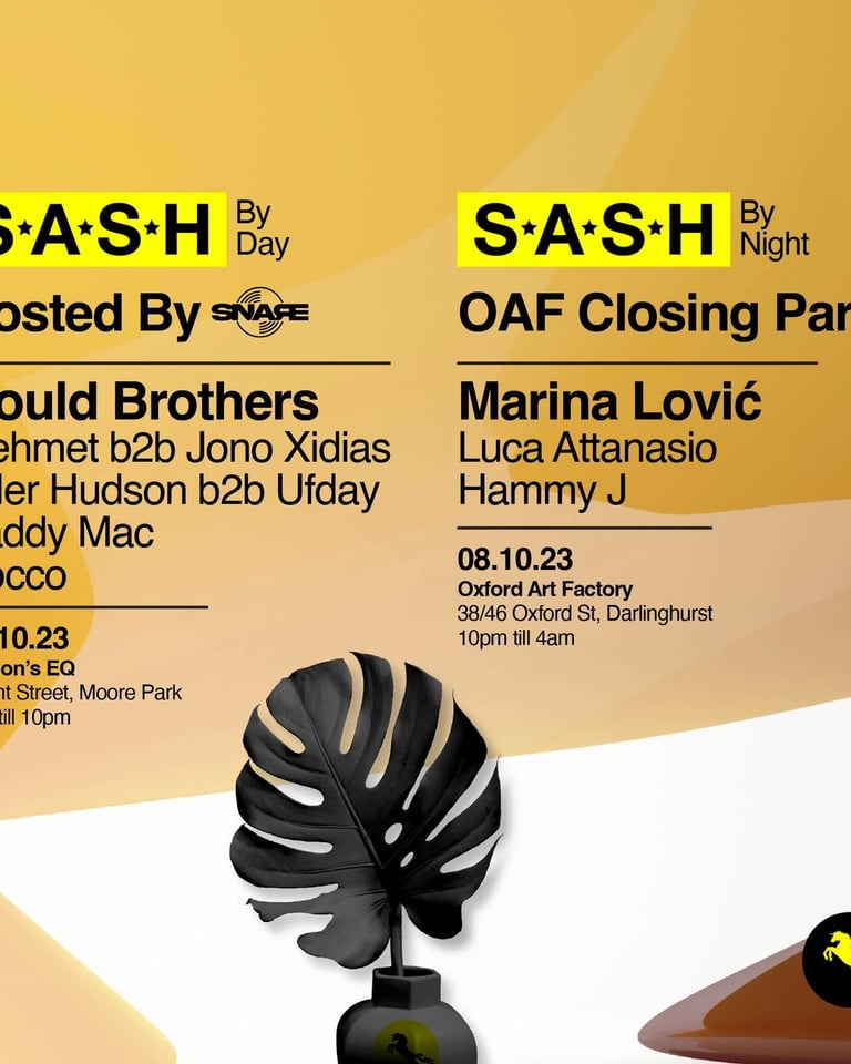S.A.S.H By Day & Night Snare F.T. Gould Brothers OAF Closing Party F.T. Marina Lović