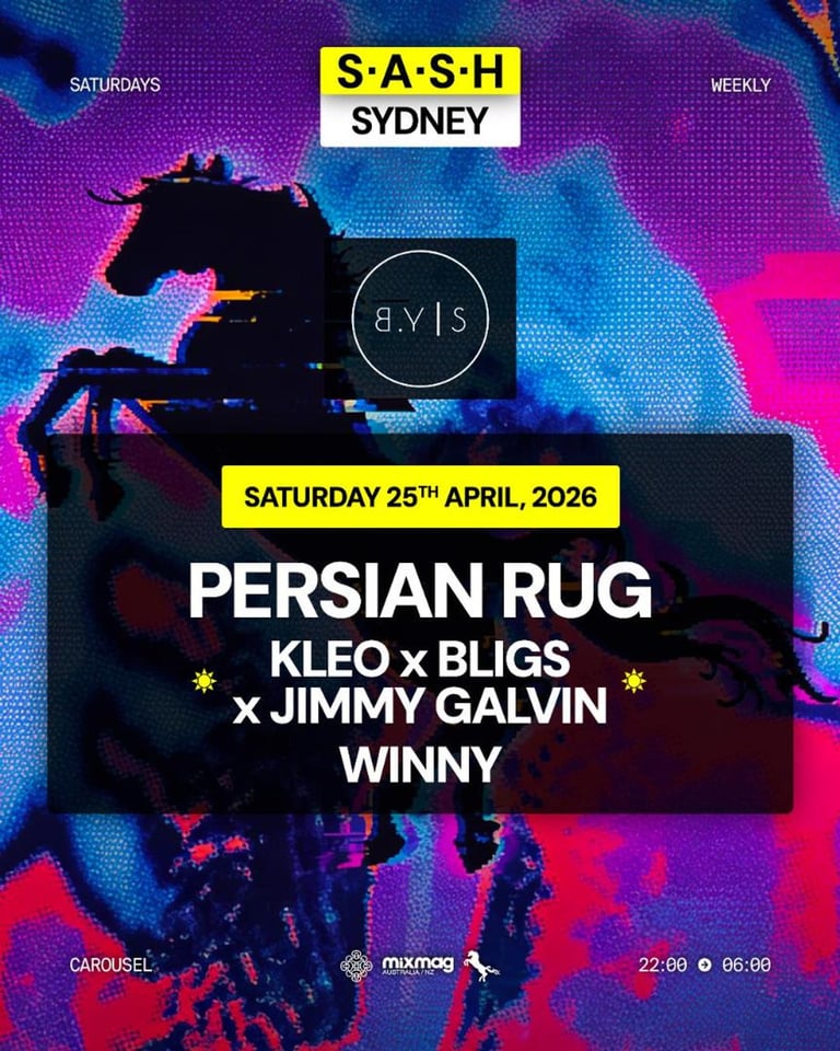 S.A.S.H Sydney x By Your Side Two up & Techno Afters Saturday 25th April