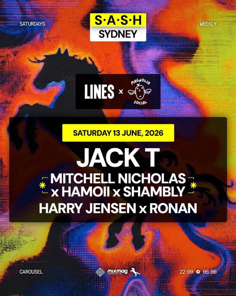 S.A.S.H Sydney x Bondi Lines & Magnolia Social Saturday 13th June